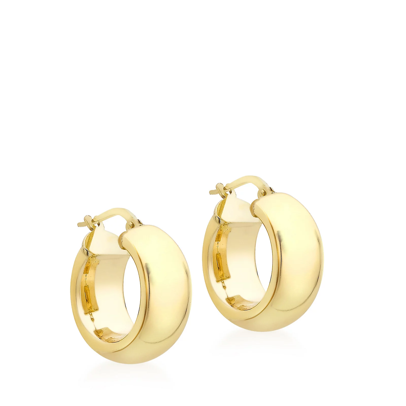 GOLD 9ct Yellow Gold Tube 18mm Polished Round Hoop Creole Earrings 2.57g