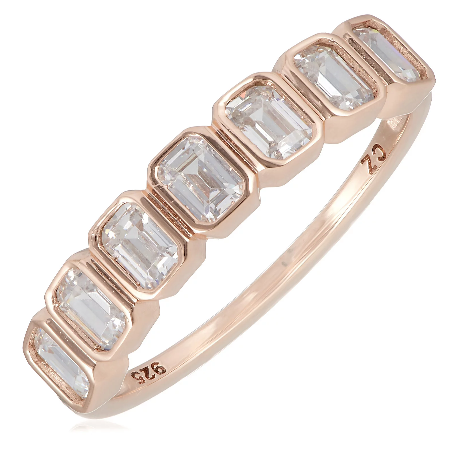 Diamonique 1.4ct tw 7 Stone Ring Sterling Silver