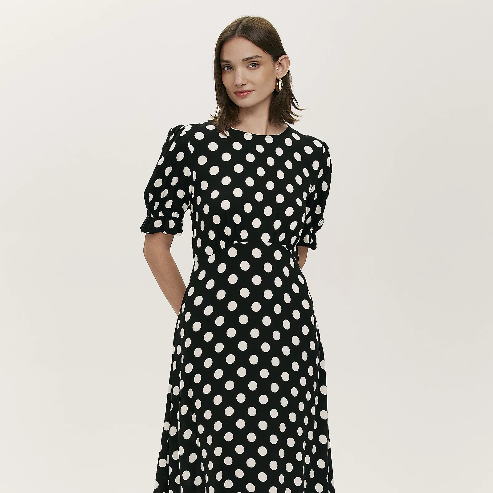 Finery London Mela Spot Print Midi Dress Standard