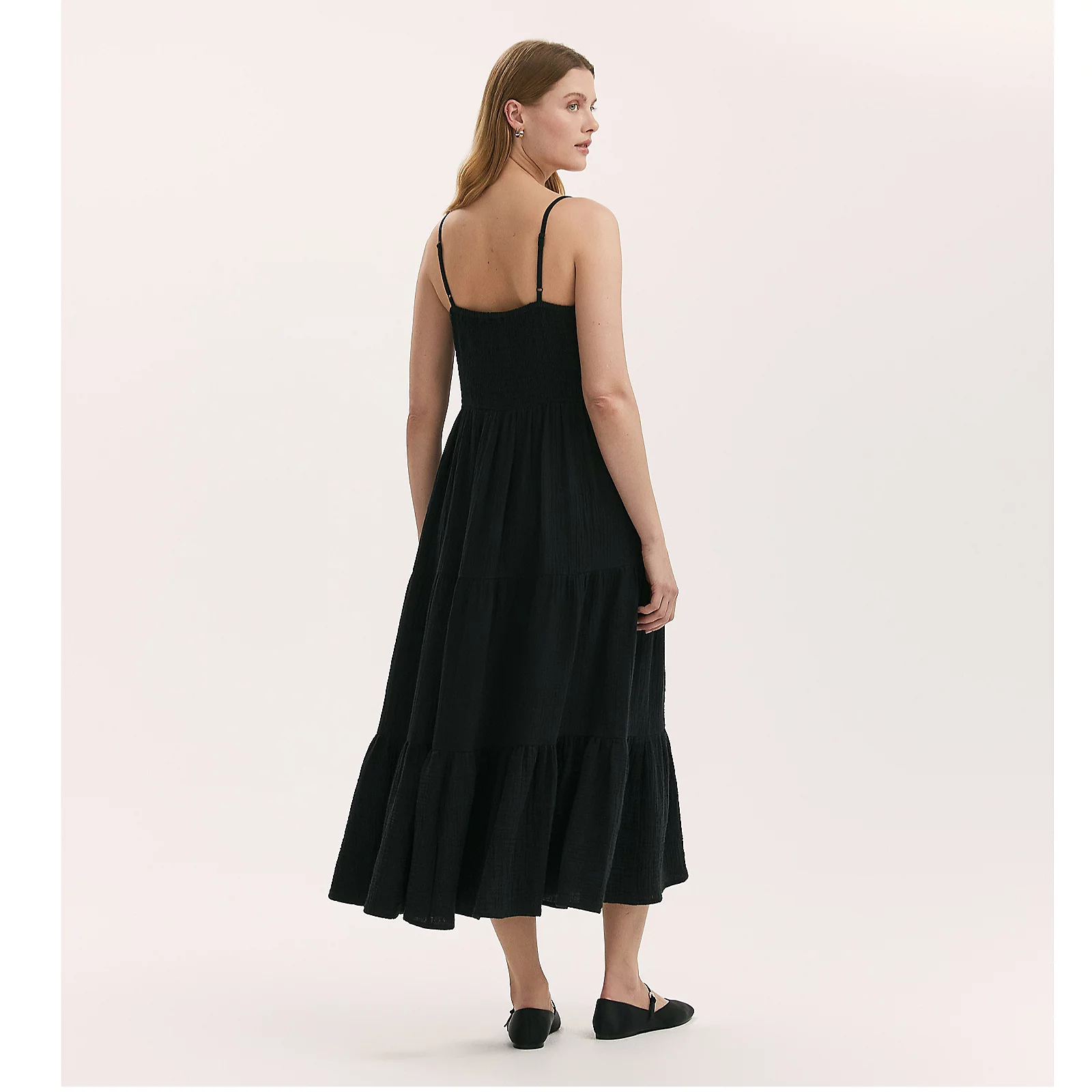 Finery London Emmie 100% Cotton Double Gauze Tiered Dress